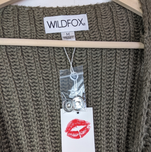NWT Wildfox Citadel Wrap Green Sweater - Picture 6 of 8